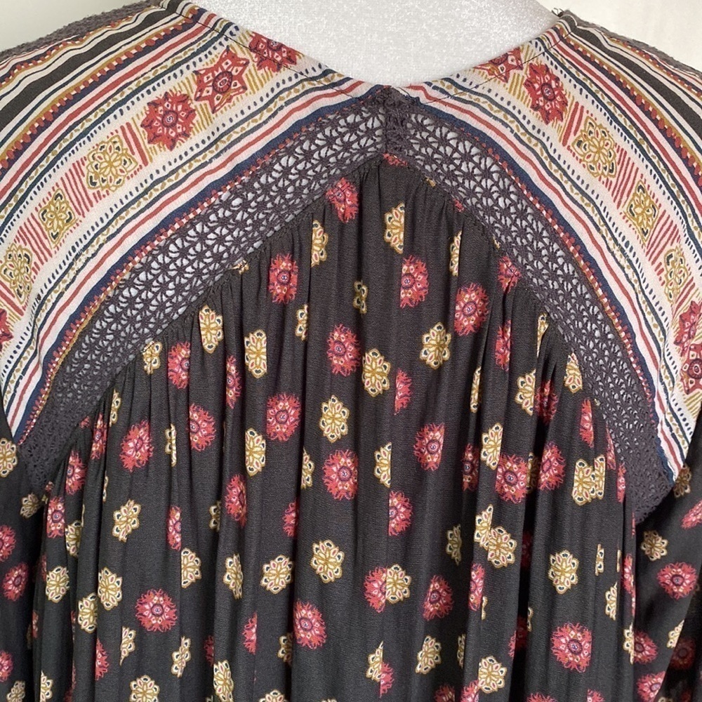 Free People Rain Or Shine Mini Dress Womens S Tunic Pirate Bohemian Festival - Picture 8 of 14